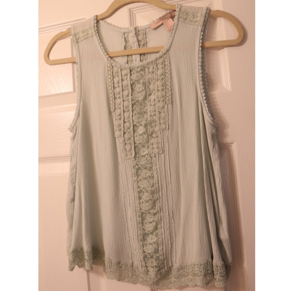 Forever 21 turquoise crochet tank shirt
